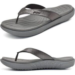 Womens Fashion Orthotic Flip Flops Ladies Slip On Lightweight Comfortable Thick